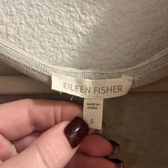 ✨Eileen Fisher Cotton & Cashmere Hooded Cream Sz Small Sweater✨ - Picture 7 of 9